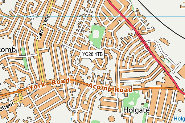 YO26 4TB map - OS VectorMap District (Ordnance Survey)