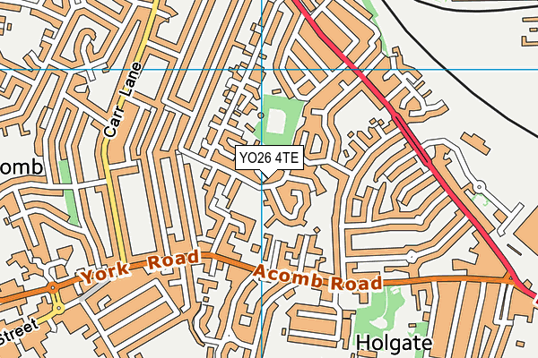 YO26 4TE map - OS VectorMap District (Ordnance Survey)