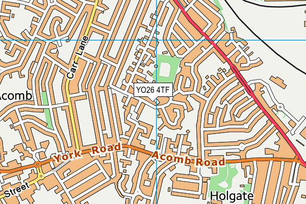 YO26 4TF map - OS VectorMap District (Ordnance Survey)