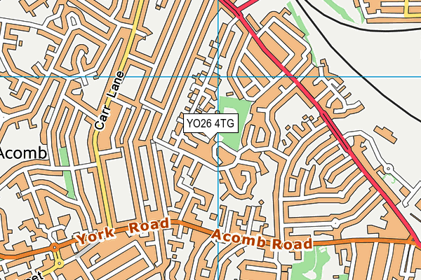 YO26 4TG map - OS VectorMap District (Ordnance Survey)
