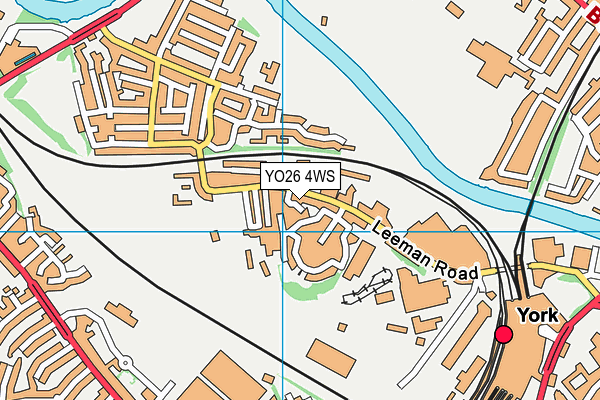 YO26 4WS map - OS VectorMap District (Ordnance Survey)