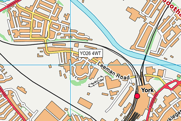 YO26 4WT map - OS VectorMap District (Ordnance Survey)