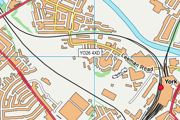 YO26 4XD map - OS VectorMap District (Ordnance Survey)