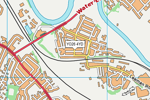 YO26 4YD map - OS VectorMap District (Ordnance Survey)