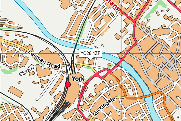 YO26 4ZF map - OS VectorMap District (Ordnance Survey)