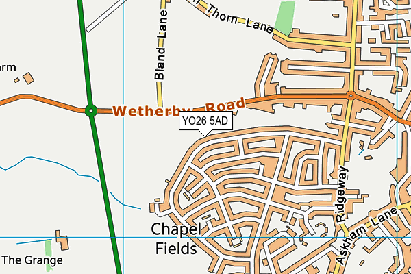 YO26 5AD map - OS VectorMap District (Ordnance Survey)