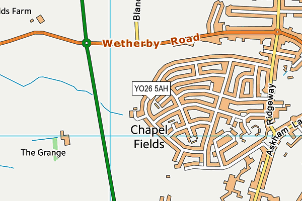 YO26 5AH map - OS VectorMap District (Ordnance Survey)