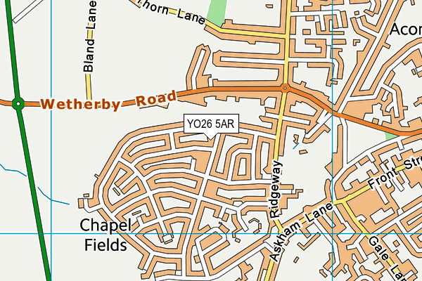 YO26 5AR map - OS VectorMap District (Ordnance Survey)