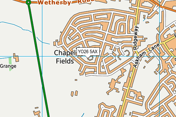 YO26 5AX map - OS VectorMap District (Ordnance Survey)