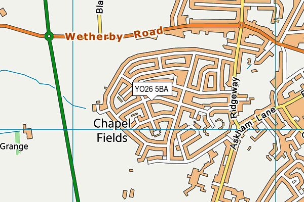 YO26 5BA map - OS VectorMap District (Ordnance Survey)