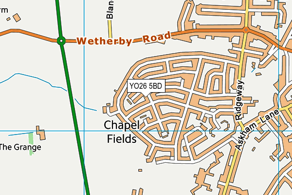 YO26 5BD map - OS VectorMap District (Ordnance Survey)