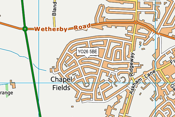 YO26 5BE map - OS VectorMap District (Ordnance Survey)