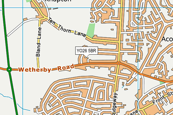 YO26 5BR map - OS VectorMap District (Ordnance Survey)
