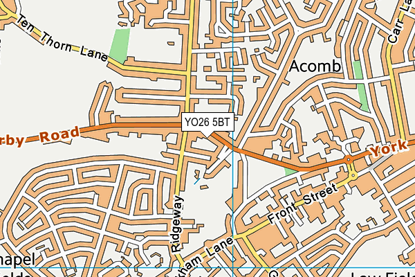 YO26 5BT map - OS VectorMap District (Ordnance Survey)