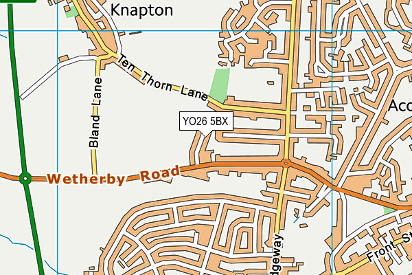 YO26 5BX map - OS VectorMap District (Ordnance Survey)
