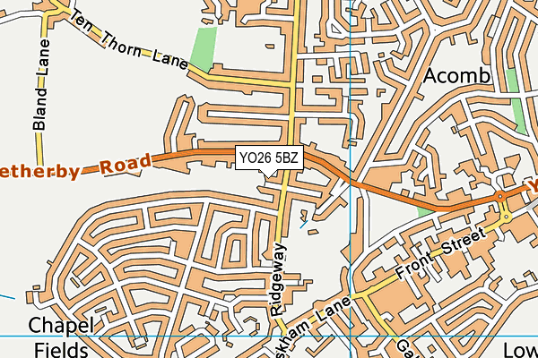 YO26 5BZ map - OS VectorMap District (Ordnance Survey)