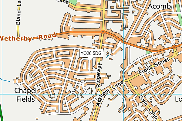 YO26 5DG map - OS VectorMap District (Ordnance Survey)