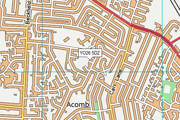 YO26 5DZ map - OS VectorMap District (Ordnance Survey)