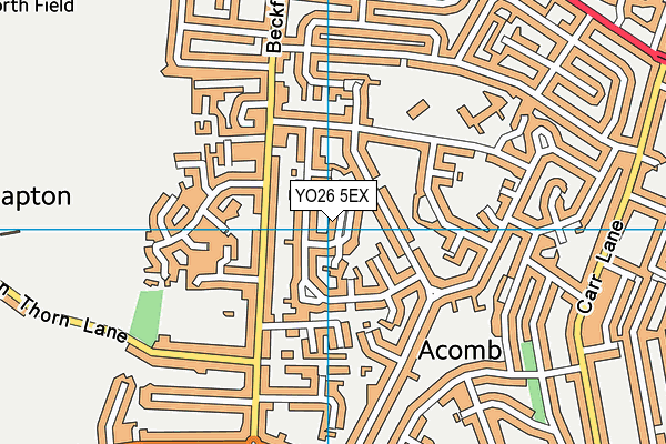 YO26 5EX map - OS VectorMap District (Ordnance Survey)