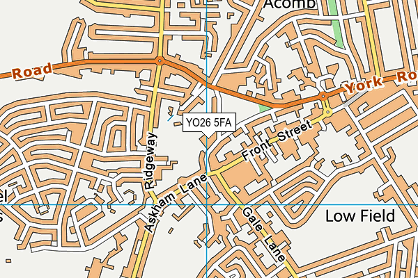 YO26 5FA map - OS VectorMap District (Ordnance Survey)