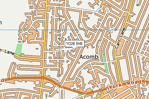 YO26 5HE map - OS VectorMap District (Ordnance Survey)