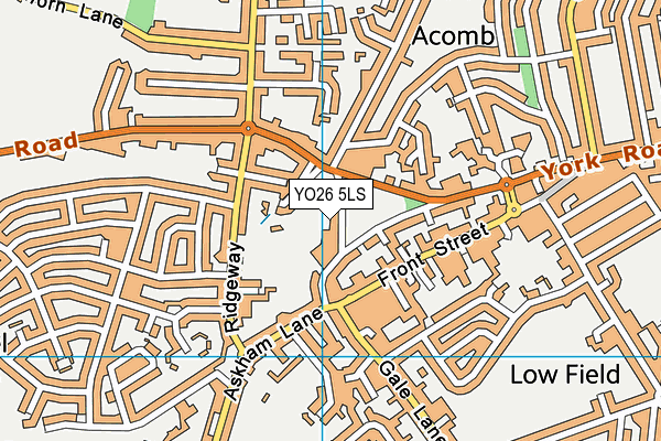 Acomb Sports Club map (YO26 5LS) - OS VectorMap District (Ordnance Survey)