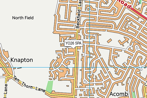 YO26 5PA map - OS VectorMap District (Ordnance Survey)