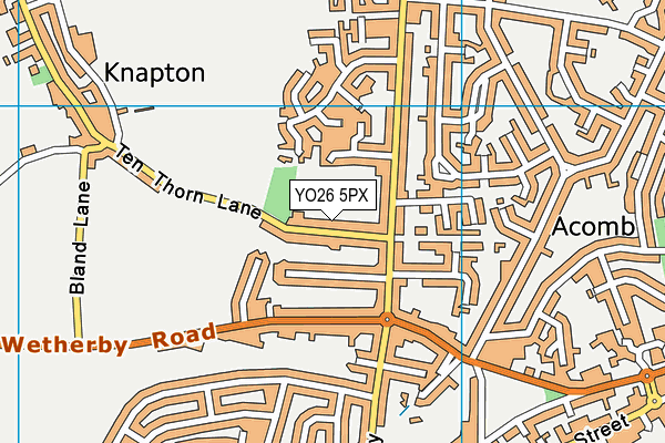 YO26 5PX map - OS VectorMap District (Ordnance Survey)