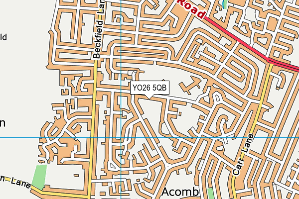 YO26 5QB map - OS VectorMap District (Ordnance Survey)