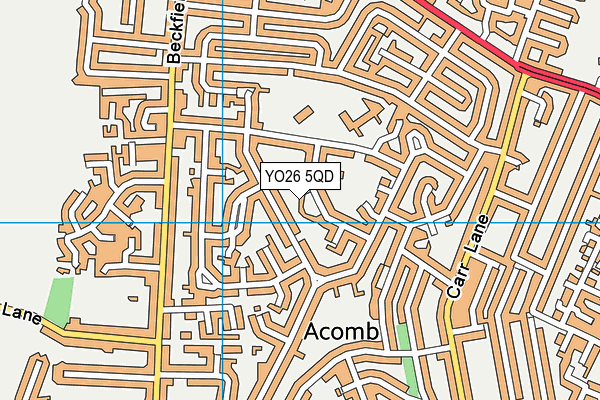 YO26 5QD map - OS VectorMap District (Ordnance Survey)