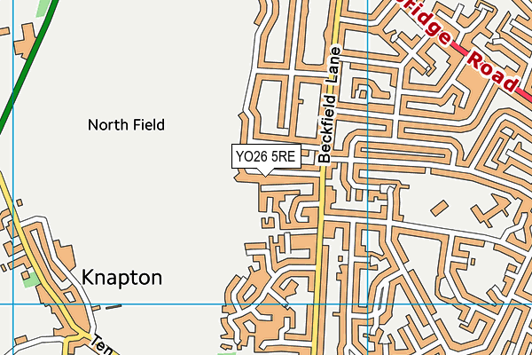 YO26 5RE map - OS VectorMap District (Ordnance Survey)