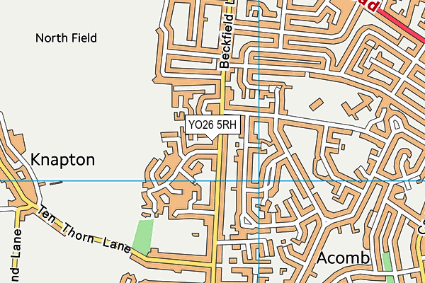 YO26 5RH map - OS VectorMap District (Ordnance Survey)