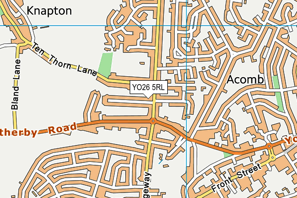 YO26 5RL map - OS VectorMap District (Ordnance Survey)