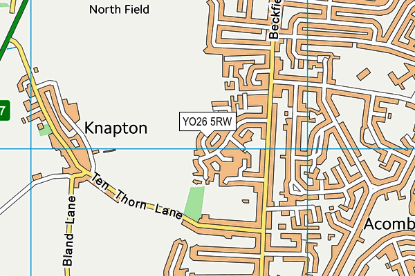 YO26 5RW map - OS VectorMap District (Ordnance Survey)
