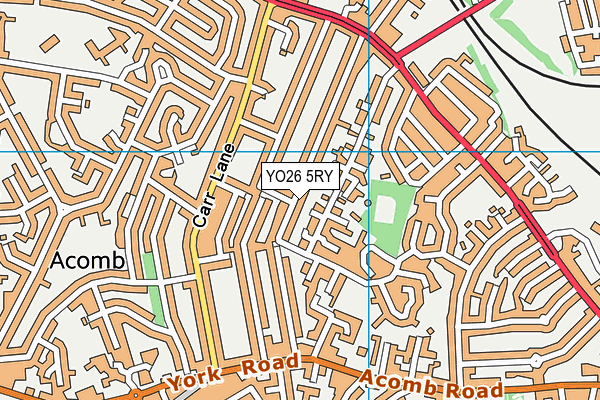 YO26 5RY map - OS VectorMap District (Ordnance Survey)