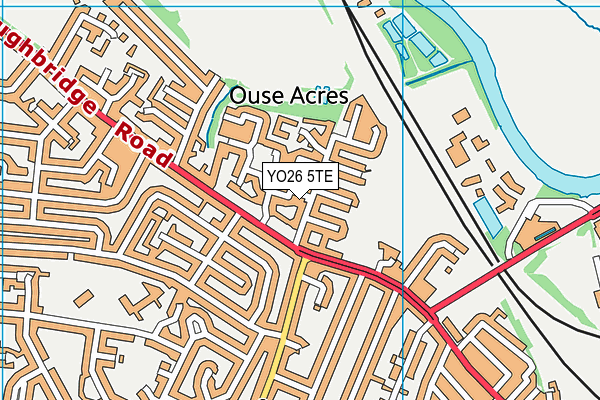 YO26 5TE map - OS VectorMap District (Ordnance Survey)