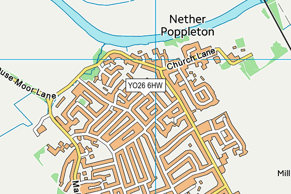 YO26 6HW map - OS VectorMap District (Ordnance Survey)