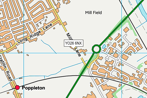 The Millfield Ground (Poppleton Junior Football Club) map (YO26 6NX) - OS VectorMap District (Ordnance Survey)