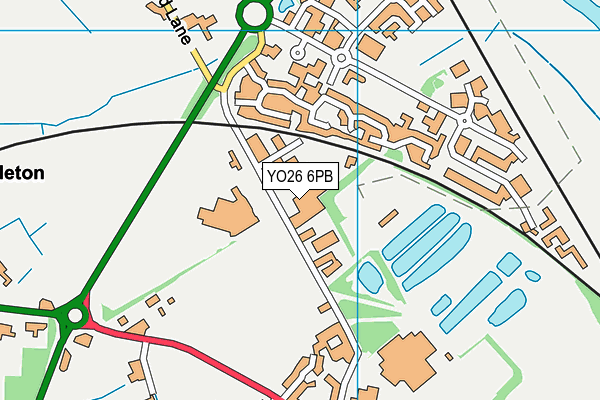 YO26 6PB map - OS VectorMap District (Ordnance Survey)