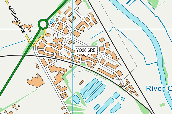 YO26 6RE map - OS VectorMap District (Ordnance Survey)