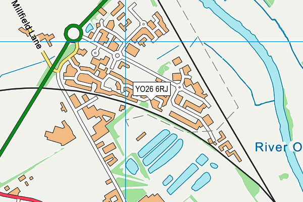 YO26 6RJ map - OS VectorMap District (Ordnance Survey)