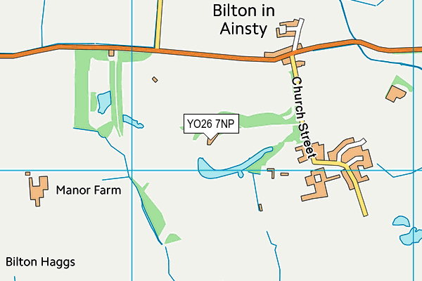 Bilton In Ainsty Cricket Club map (YO26 7NP) - OS VectorMap District (Ordnance Survey)
