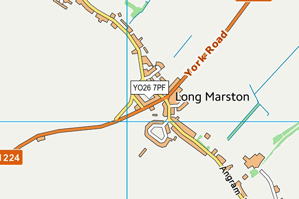 YO26 7PF map - OS VectorMap District (Ordnance Survey)