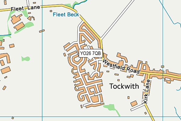 YO26 7QB map - OS VectorMap District (Ordnance Survey)