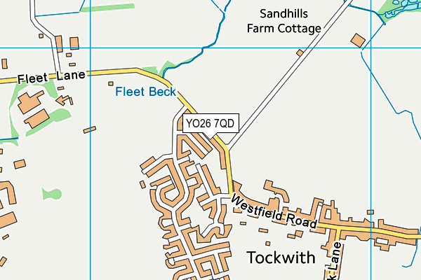 YO26 7QD map - OS VectorMap District (Ordnance Survey)