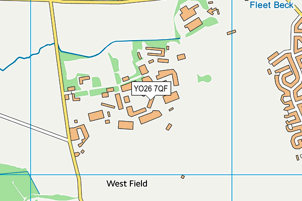 YO26 7QF map - OS VectorMap District (Ordnance Survey)