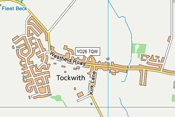 YO26 7QW map - OS VectorMap District (Ordnance Survey)