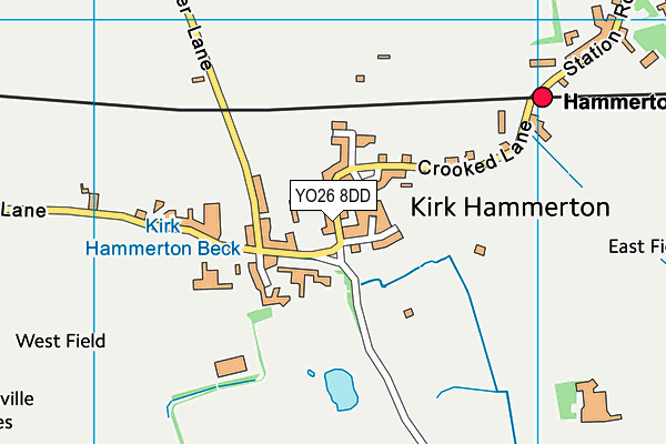Kirk Hammerton Cricket Club map (YO26 8DD) - OS VectorMap District (Ordnance Survey)