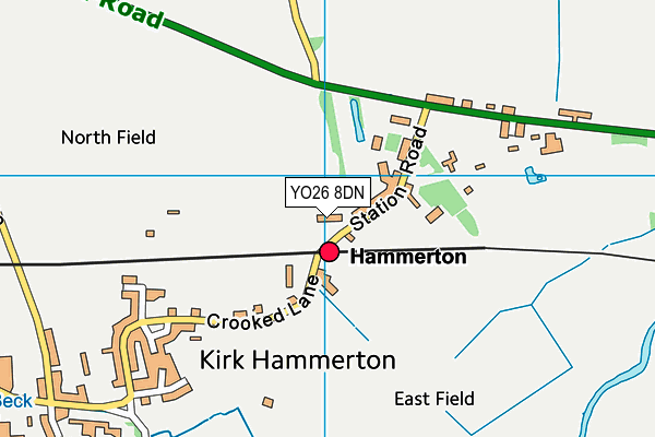 YO26 8DN map - OS VectorMap District (Ordnance Survey)