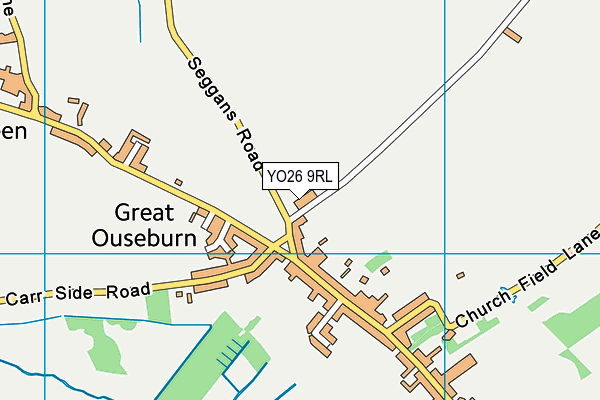 Great Ouseburn Playing Field map (YO26 9RL) - OS VectorMap District (Ordnance Survey)